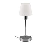 Trio Leuchten Luis II 595700106 - Lámpara de mesa (metal cromado, cristal blanco satinado, no incluye 1 bombilla E14)