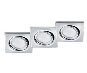 Trio Leuchten Rila 650210306 - Juego de 3 focos LED empotrables (metal cromado, incluye 3 bombillas LED de 5 W)