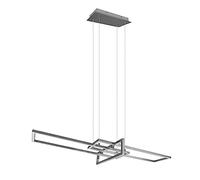 Trio Leuchten Salinas 320310307 - Lámpara de techo colgante (metal, níquel mate, incluye 34 W, regulador de intensidad)