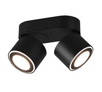 Trio Leuchten Taurus 652910232 - Lámpara LED de techo y montaje (metal negro mate, incluye 2 bombillas de 3,5 W + 2 LED de 1,5 W)
