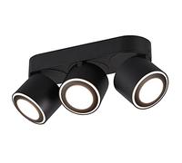 Trio-Leuchten Lámpara LED de techo Taurus 652910332 – 3×3,5 W y 3×1,5 W LED – Negro mate