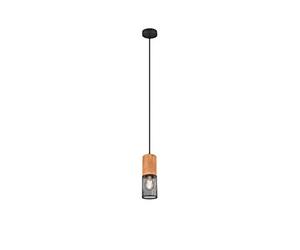 Trio Leuchten Tosh 304300132 - Lámpara de techo (metal mate, madera, no incluye 1 bombilla E27)