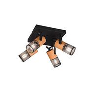 Trio Leuchten Tosh Lámpara Colgante, Metal, Negro Mate