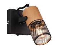 Trio Leuchten Tosh 804370132 - Foco metálico (madera, incluye 1 bombilla E14)