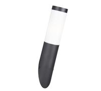Trio Leuchten Trioto 209760132 - Lámpara de pared para exteriores (acero inoxidable, color negro mate, plástico blanco, no incluye 1 bombilla E27)