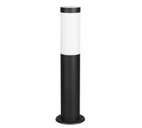 Trio Leuchten Trioto 509760132 - Lámpara de sendero exterior (acero inoxidable, color negro mate, plástico blanco, no incluye 1 bombilla E27)