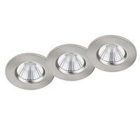 Trio Leuchten Zagros 650710307 - Juego de 3 bombillas led empotrables (metal níquel mate, incluye 3 bombillas LED de 5,5 W)