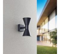 Trio Lighting Aplique de exterior Ardas up/down, 2 x GU10, negro