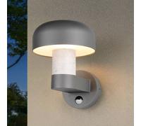 Trio Lighting Aplique de exterior Fraser Sensor gris/aspecto hormigón, aluminio IP54 E27