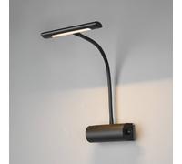 Trio Lighting Aplique de pared Curtis con brazo flexible, atenuable, negro