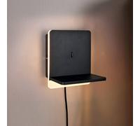 Trio Lighting Aplique de pared LED Fairfield, metal, negro mate, atenuador