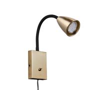 Trio Lighting Aplique de pared Wanda con enchufe, latón mate