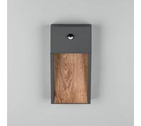 Trio Lighting Aplique LED para exterior SALMON, aspecto de madera, altura 33 cm, IP44