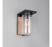 Trio Lighting Aplique para exterior ARDILA, aspecto de madera, altura 19 cm, metal/vidrio,