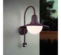 Trio Lighting Aplique para exterior con sensor NORMAN, óxido, Ø 30 cm Metal/vidrio IP44