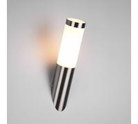 Trio Lighting Aplique para exterior Trioto, color níquel, altura 39 cm, acero inoxidable