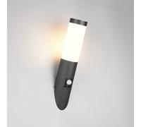 Trio Lighting Aplique para exterior Trioto, negro mate, 39 cm de acero inoxidable, sensor
