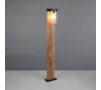 Trio Lighting Bolardo luminoso ARDILA, aspecto de madera, altura 100 cm, metal/vidrio IP44
