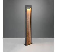 Trio Lighting Bolardo luminoso LED SALMON, aspecto de madera, altura 100 cm, metal, IP44