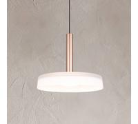 Trio Lighting Celeste lámpara colgante LED, blanco/marrón, Ø 22 cm, cristal, atenuable