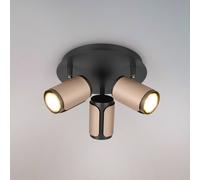 Trio Lighting Downlight Gillan, café, 3 luces, redondo, metal, GU10