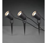 Trio Lighting Foco exterior Ubangi con pincho de tierra en un Set de 3