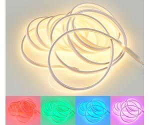TRIO LIGHTING FOR YOU Reality LED Stripe Neon R65585100, plástico blanco, LED RGB de 20 vatios incluido, 500 cm acortable, mando a distancia
