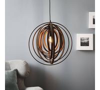 Trio Lighting Lámpara colgante Boolan atípica, pantalla marrón