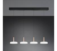 Trio Lighting Lámpara colgante LED Celeste blanco/marrón 115 cm 4 luces de cristal atenuables