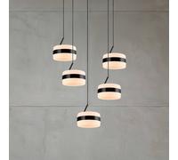 Trio Lighting lámpara colgante LED Dios, negra, Ø 45 cm, CCT, 5 luces.