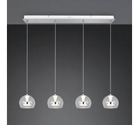 Trio Lighting Lámpara colgante LED Flynt, longitud 97 cm, metal cromado, 4 luces.