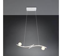 Trio Lighting Lámpara colgante LED Napoli, blanco mate, longitud 82 cm, metal, CCT