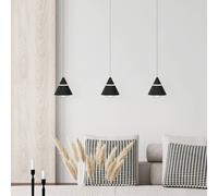 Trio Lighting lámpara colgante LED Romeo, longitud 55 cm, negro, metal, 3 luces.