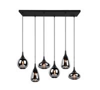 Trio Lighting Lámpara colgante Lumina, 6 luces, negro/cromo, cristal