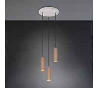 Trio Lighting Lámpara colgante Soka, marrón/gris, Ø 28 cm, metal, 3 luces.