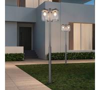 Trio Lighting Lámpara de exterior Sambesi, 240 cm de altura, antracita, sensor crepuscular