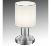 Trio Lighting Lámpara de mesa Garda de tela pantalla blanca