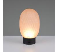 Trio Lighting Lámpara de mesa LED recargable Facette, ámbar, USB, cristal