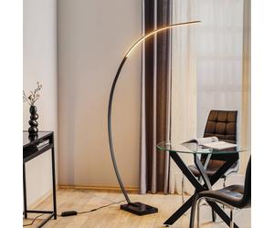 Trio Lighting Lámpara de pie del arco LED Bangkok, negro mate