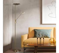 Trio Lighting Lámpara de pie LED Brantford Lámpara de lectura, latón antiguo