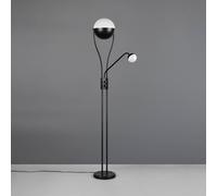 Trio Lighting Lámpara de pie LED Chris, negro, metal, lámpara de lectura, atenuador