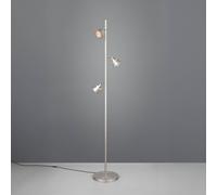 Trio Lighting lámpara de pie LED Romeo, altura 150 cm, metal níquel, 3 luces.