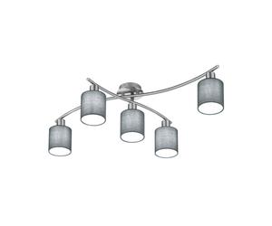 Trio Lighting Lámpara de techo Garda 5 brazos pantallas grises