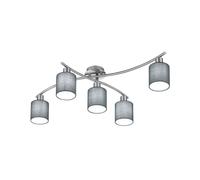 Trio Lighting Lámpara de techo Garda 5 brazos pantallas grises True