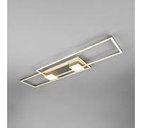 Trio Lighting Lámpara LED de techo Albany, níquel, 100 x 28 cm, aluminio CCT atenuable