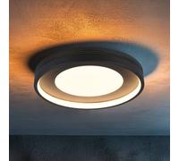 Trio Lighting lámpara LED de techo Solea, negro mate, Ø 40 cm, plástico