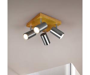 Trio Lighting Marley downlight de techo, níquel mate, 4 luces