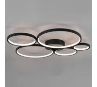 Trio Lighting Plafón LED Rondo, negro mate True