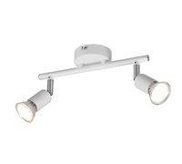 Trio Lighting R80912031 Foco Sin Bombillas, Blanco Mate, Barra con 2 Luces, Conexión GU10