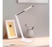 Trio Lighting Travis Lámpara de mesa LED, blanca, CCT, atenuable, táctil, USB